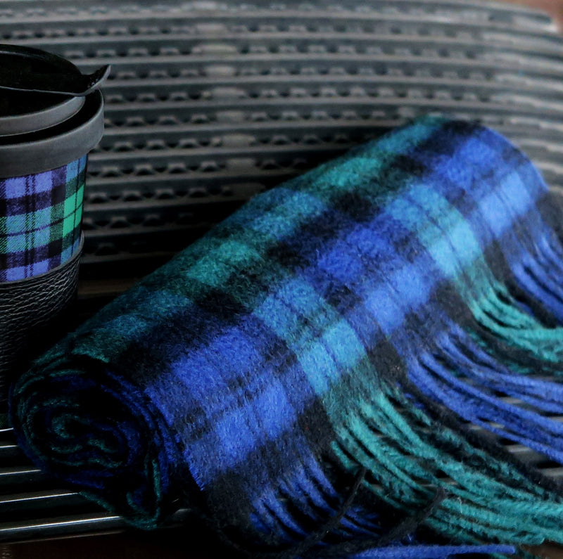 Scarf - Tartan - Green-Blue-Black